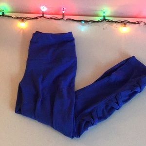 Blue workout capris